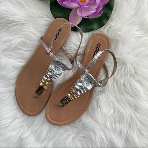 Soda Metallic Thong Sandals